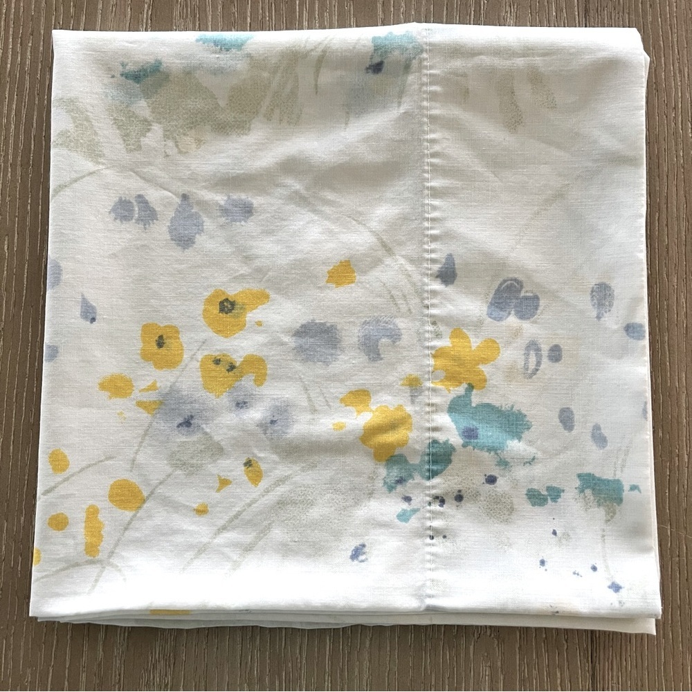 Vintage 70s Utica Percale King Pillowcase Enchanted Meadow Pattern/ Quilt Fabric
